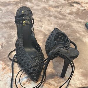 ALOHAS Black Woven Heels